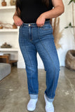 Judy Blue Full Size High Waist Front Seam Detail Straight Jeans 