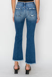 RISEN Full Size Frayed Step Hem Ankle Straight Jeans 