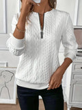 Texture Half Zip Long Sleeve Sweatshirt 