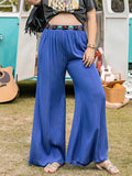 Plus Size Striped Wide-Leg Pants 