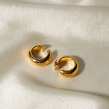 Stainless Steel Letter C Shape Clip On Earrings 