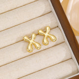 18K Gold-Plated Bubble Letter Stud Earrings 
