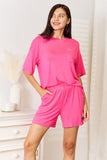 Basic Bae Full Size Soft Rayon Half Sleeve Top and Shorts Set 