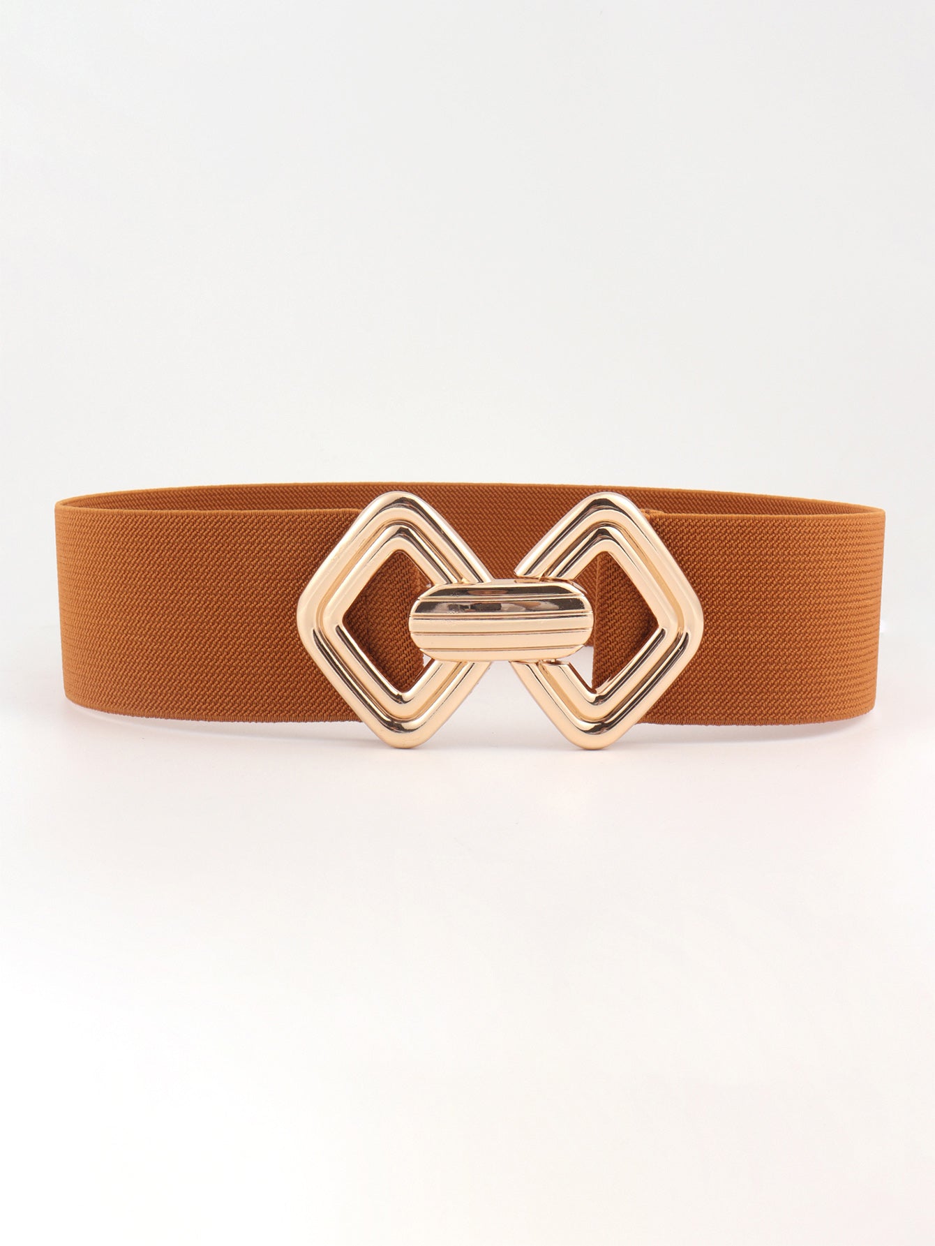 Geometric Buckle Elastic Wide Belt 