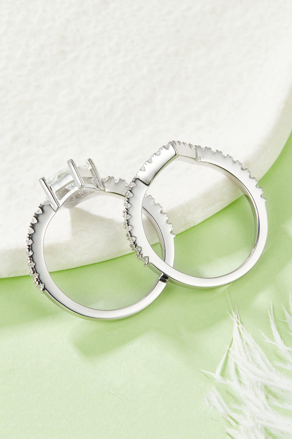 1 Carat Moissanite 925 Sterling Silver Double Layered Ring Accessories