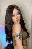 13*2" Lace Front Wigs Synthetic Long Wave 26" Heat Safe 150% Density in Brown 