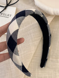 Polyester Plaid Wide Headband 