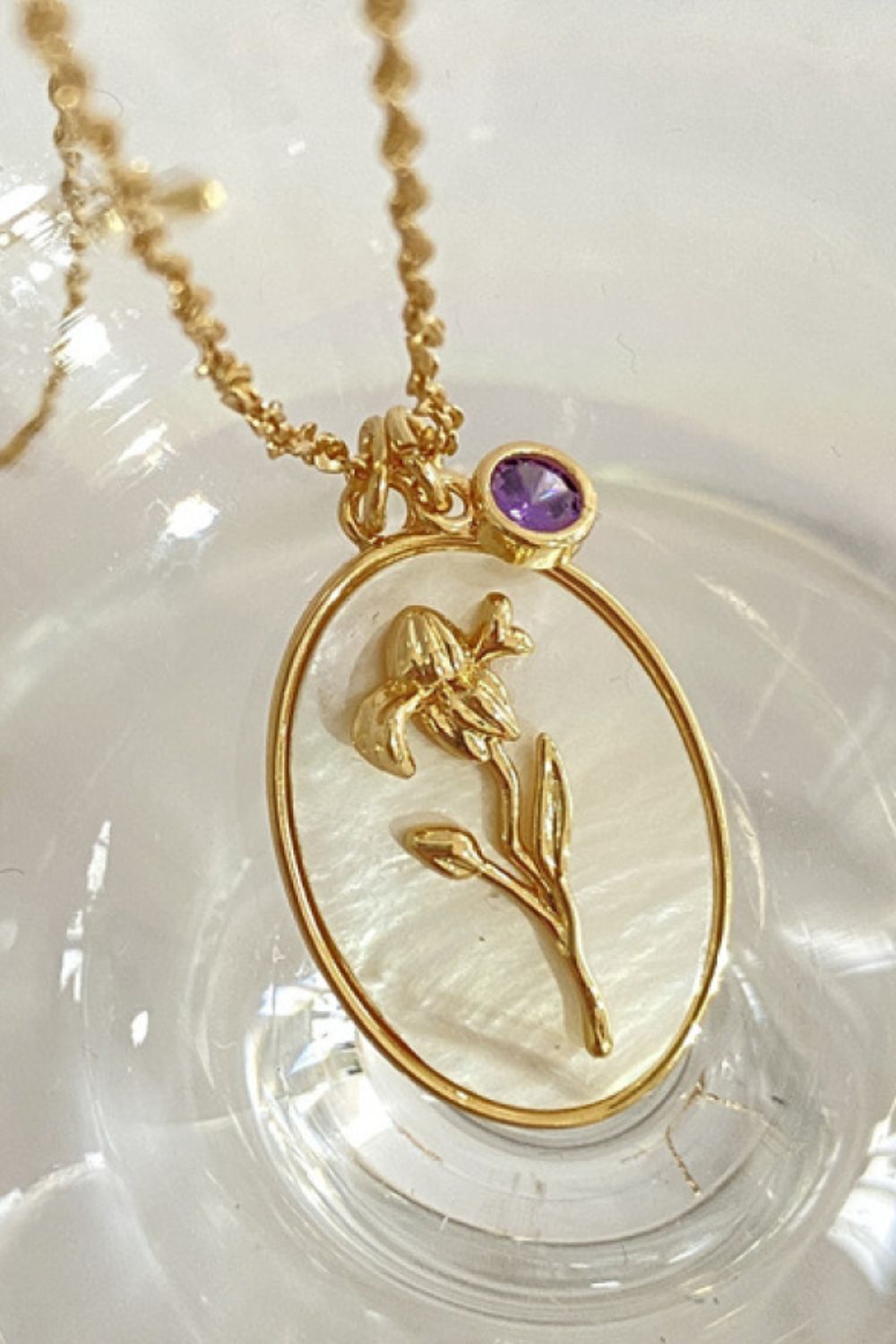 Flower Shell Pendant Copper Necklace 