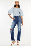 Kancan High Rise Distressed Slim Straight Jeans 