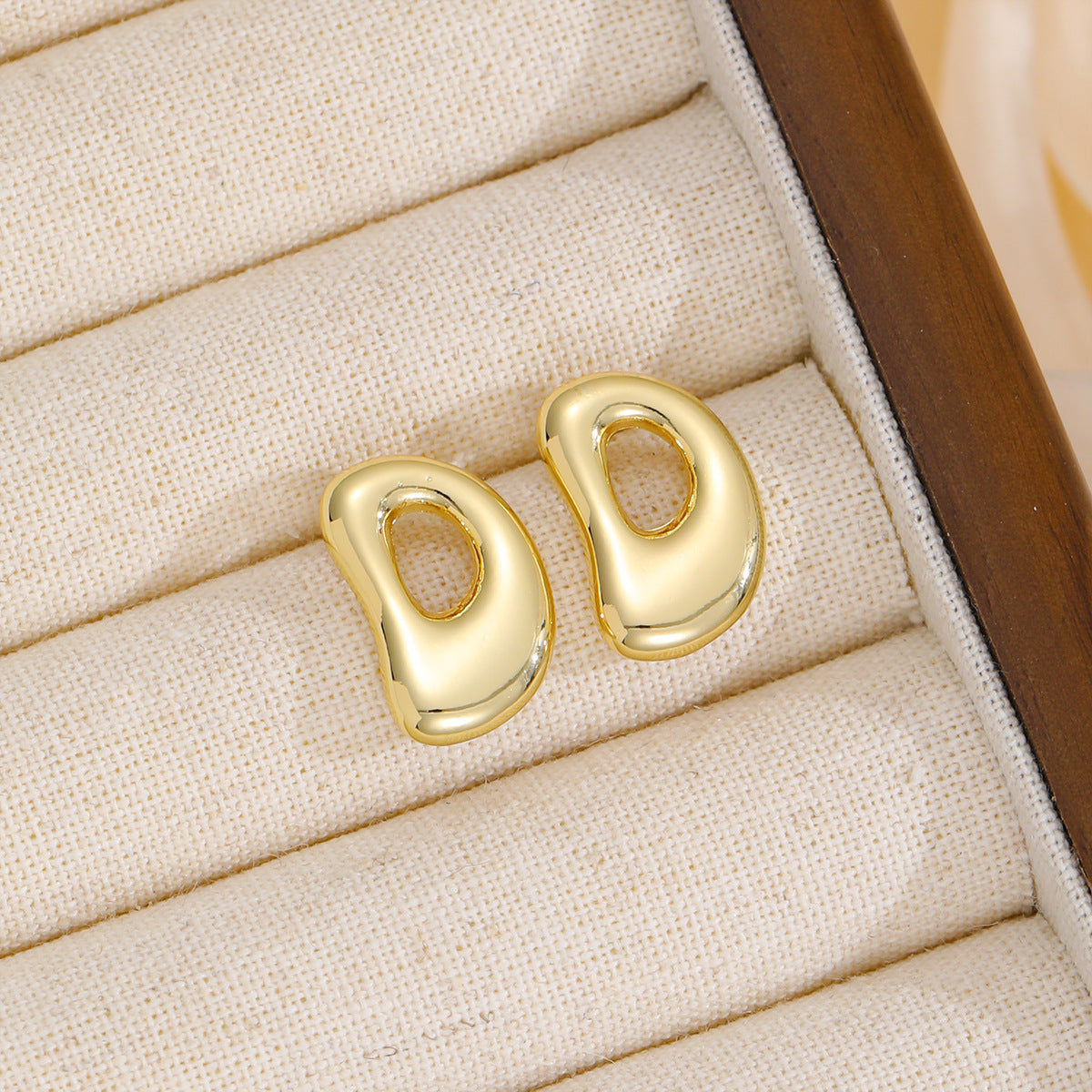 18K Gold-Plated Bubble Letter Stud Earrings 