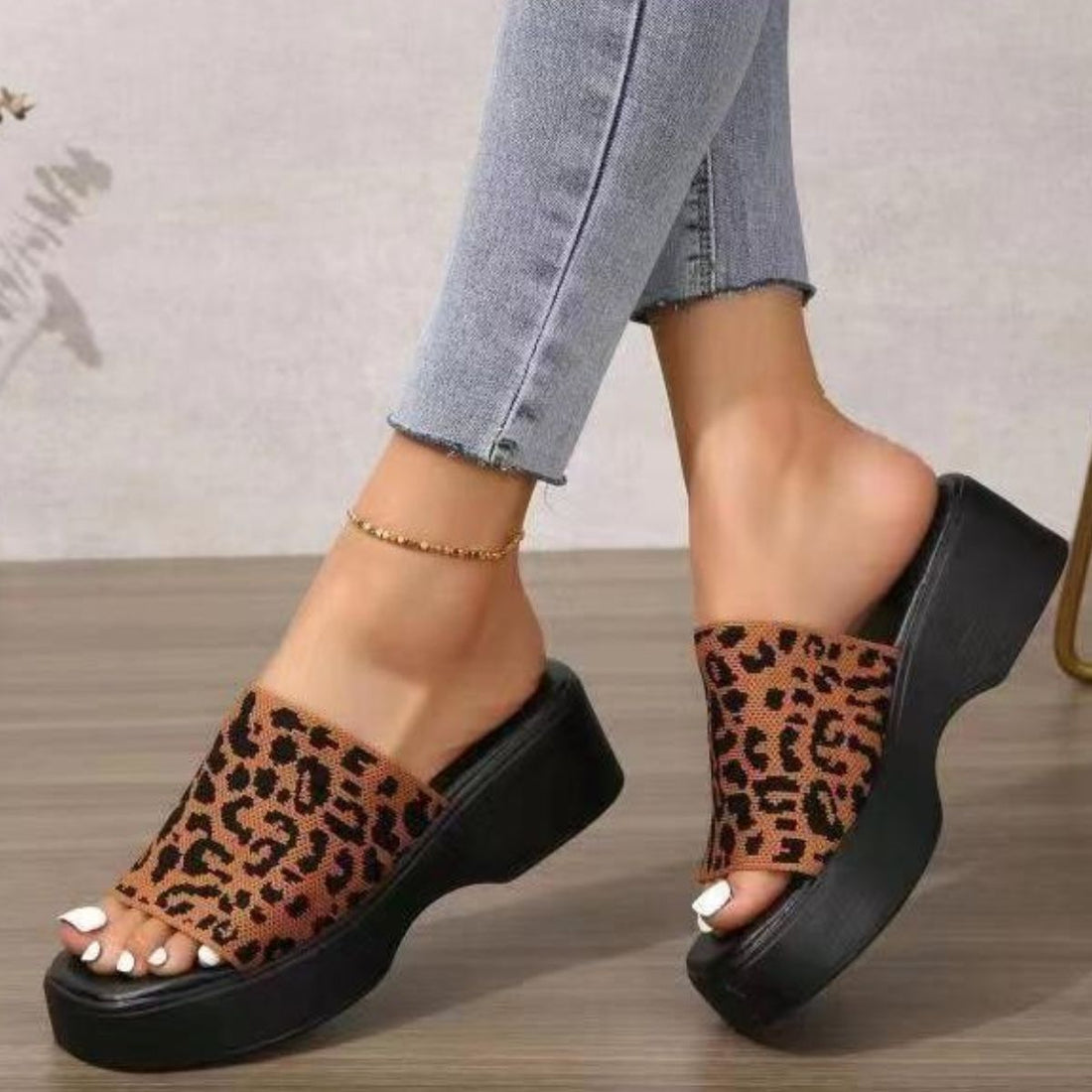 Open Toe Platform Cloth Sandals 