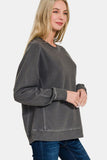 Zenana Full Size Pigment Dyed French Terry Sweatshirt 