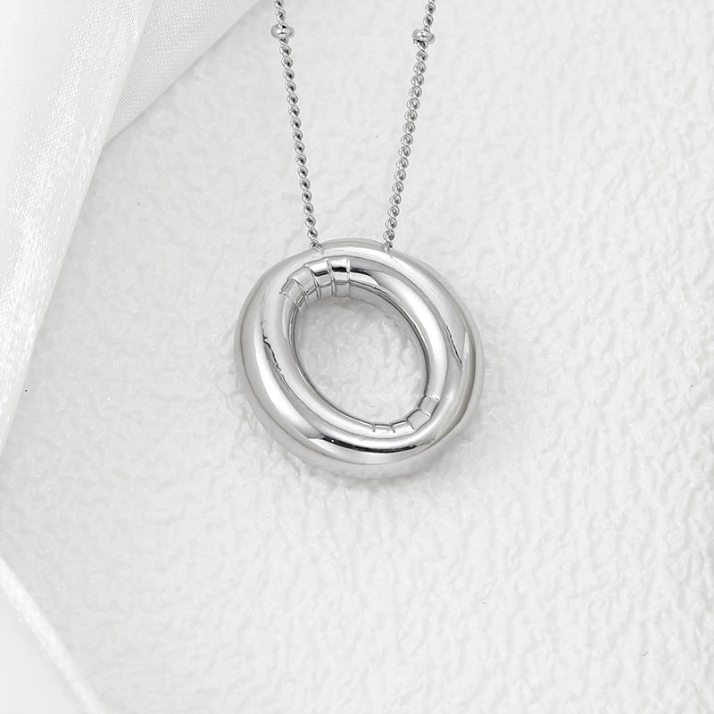 Copper Bubble Letter Pendant Necklace 