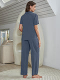 Short Sleeve Shirt, Bralette, and Pants Lounge Set Lingerie & Nightwear