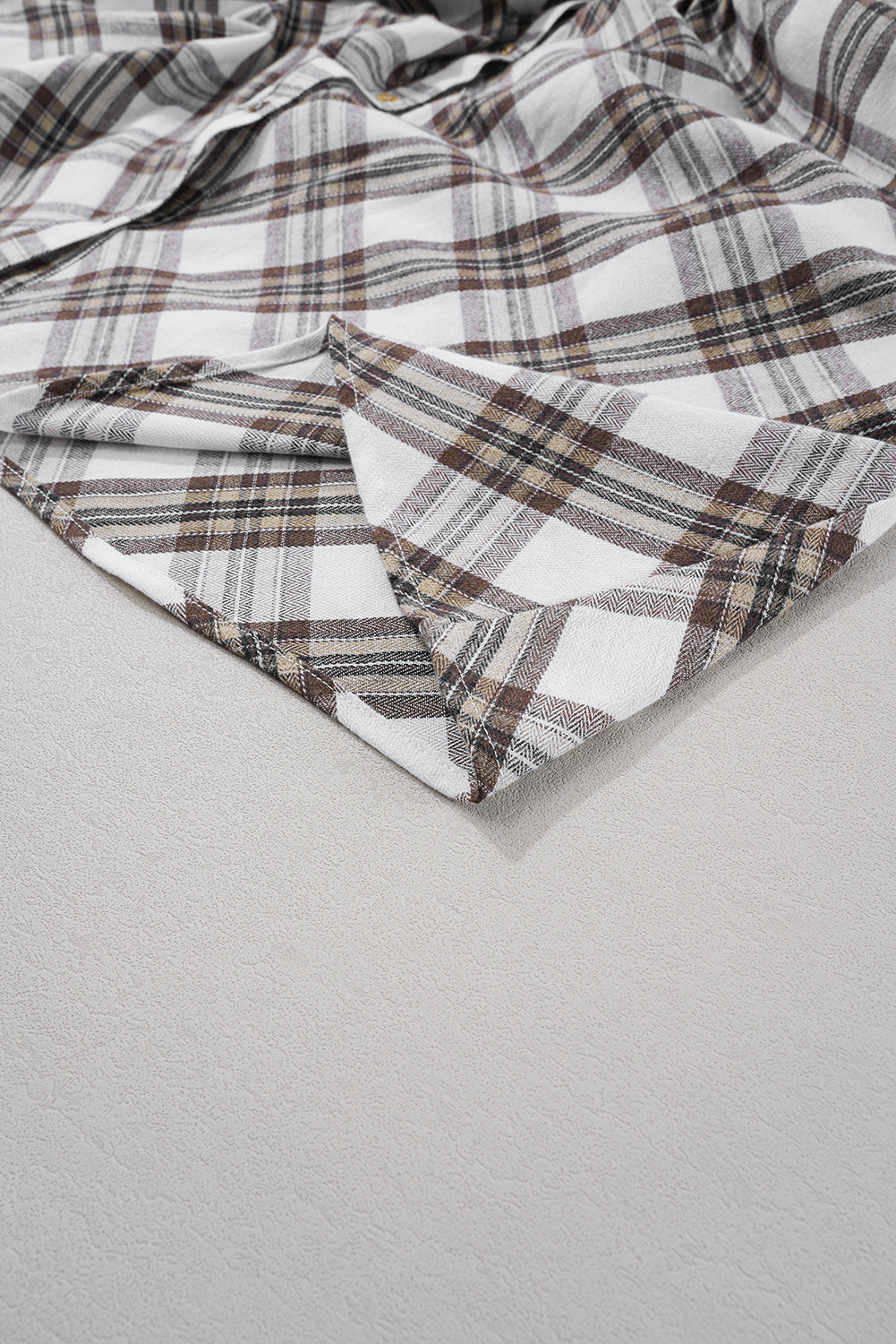 Full Size Plaid Collared Neck Balloon Sleeve Mini Shirt Dress 