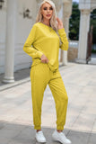 Round Neck Top and Drawstring Pants Lounge Set Lingerie & Nightwear
