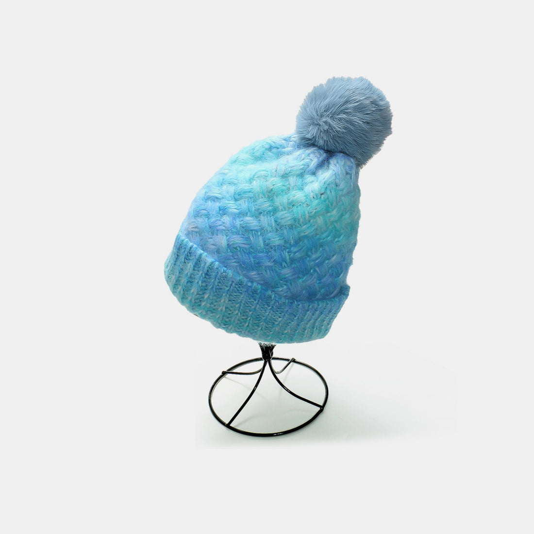 Gradient Knit Hat with Pompom 