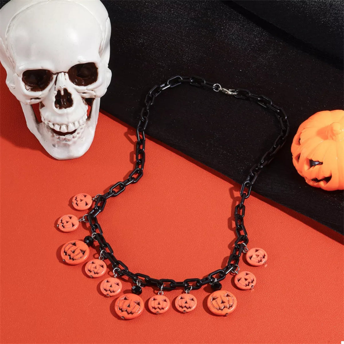 Halloween Skull Ghost Charm Necklace 